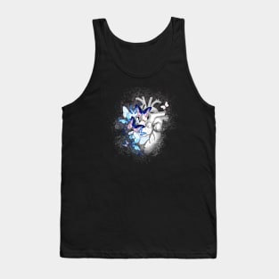 Bluee butterflies Heart Human Anatomy Tank Top